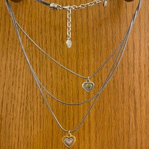 Brighton 3 chain heart necklace